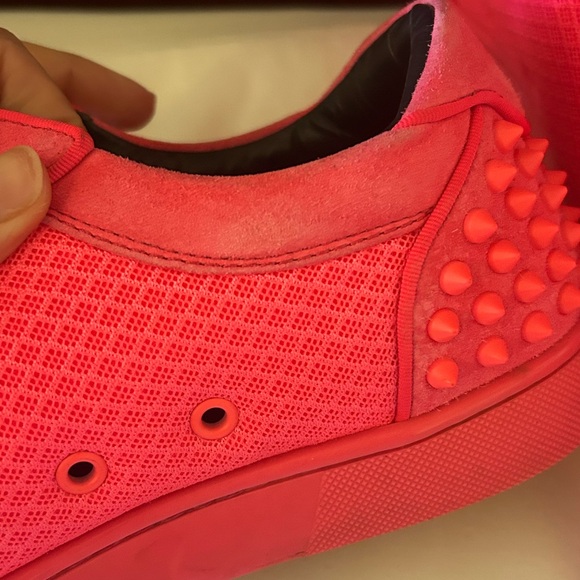 Christian Louboutin Hot Pink Spiked Sneakers size 42 - Picture 12 of 13